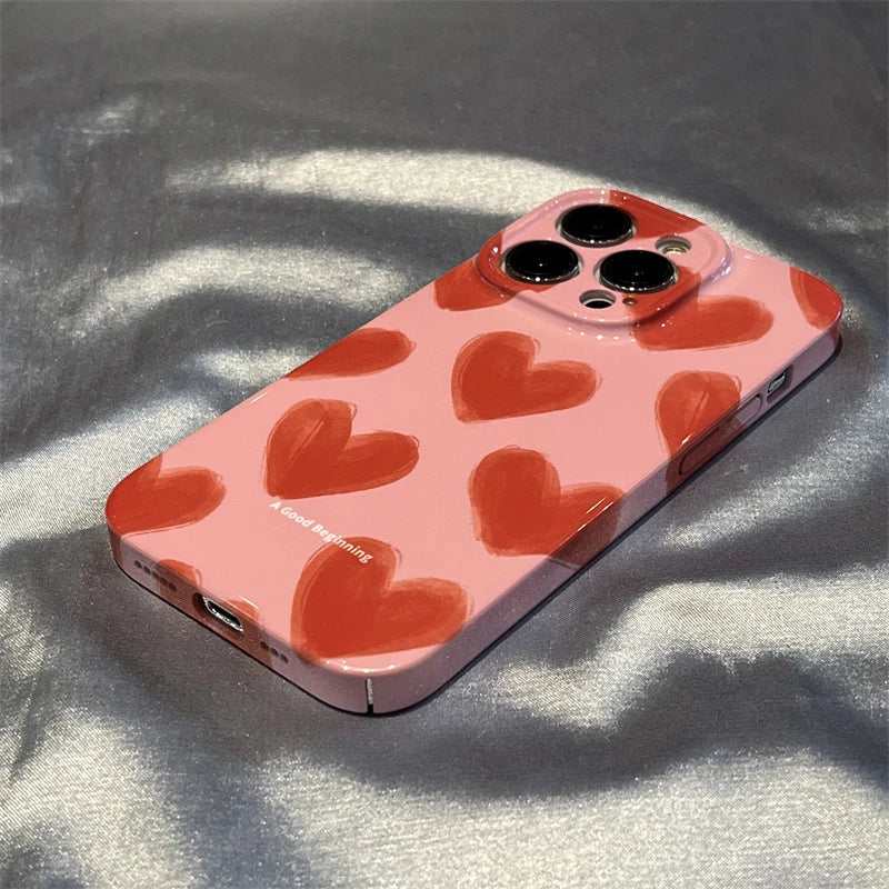 Front View of Love Hearts iPhone Case